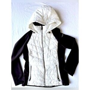 Calvin Klein Performance Women's Hybrid Puffer Jacket Black/White Size M